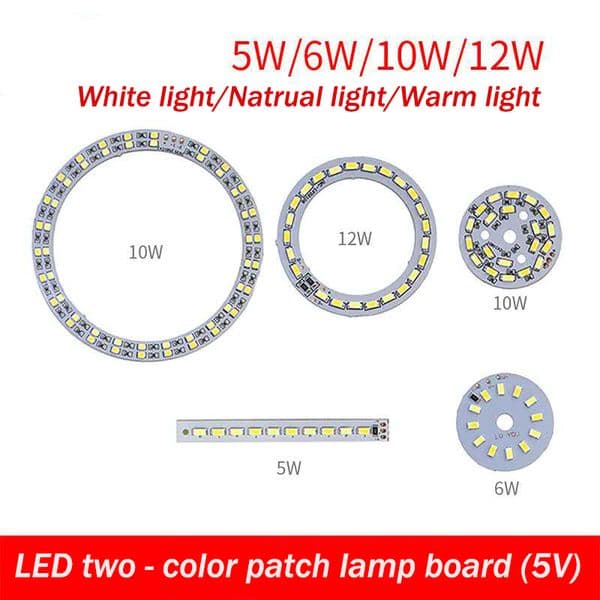 DC5V Dimmable LED chip 5/10/12W Surface Light Source SMD 5730 LED Light Beads DIY Tricolor Adjustable LED Bulb White Warm White