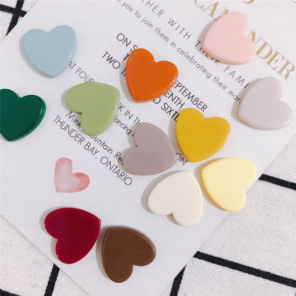 20PCS DIY New Love Heart Colorful Acrylic Patch Handmade Hairpin Jewelry Earrings Accessories Materials Jewelry Maiking