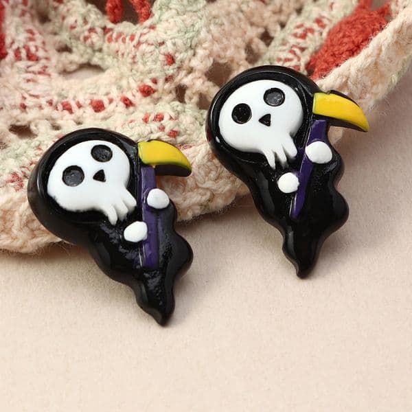Cool Stuff Funny Jewelry Halloween Earrings For Teens Simulated Plastic Grimace Pumpkin Ghost Death Ghost Festival Stud Earrings