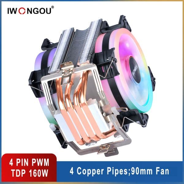 2026 New Air X99 outdoor 4 Heatpipes Radiator IWONGOU 4Pin PWM Cooling 3Pin CPU Tower Cooler Fan For Intel Lga 2011/1366/1700/Amd/Am4 Free Shipping