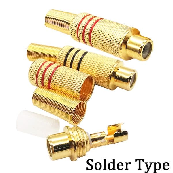 Gold Plated Metal Soldering Type RCA Female Connector With Spring RCA JACK Audio Cable Welding DIY Parts AV Plug Adapter