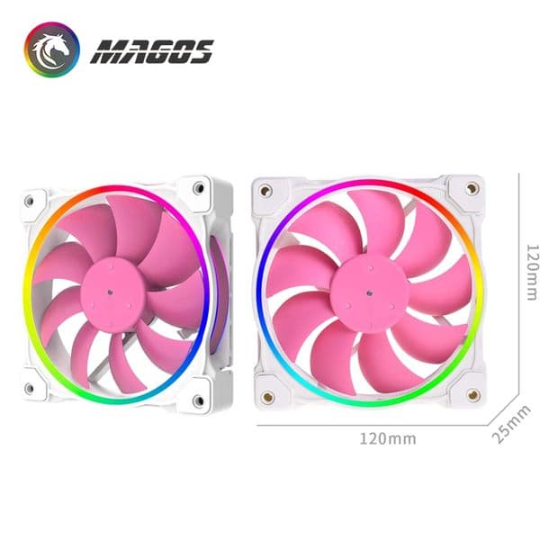 CPU Cooler Fan 12cm 5V 3P ARGB Ventilador MB Sync, 4 PIN PWM Smart Control Fans For Radiator PC DIY Cabinet ZF-12025-PINK