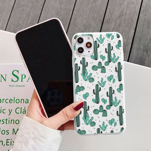 Cactus Flower Plant Phone Case for iPhone 13 12 Mini 11 Pro XS MAX SE 2020 8 7 6 6S Plus 10 X XR XS 13Pro Silicone Cover Cases
