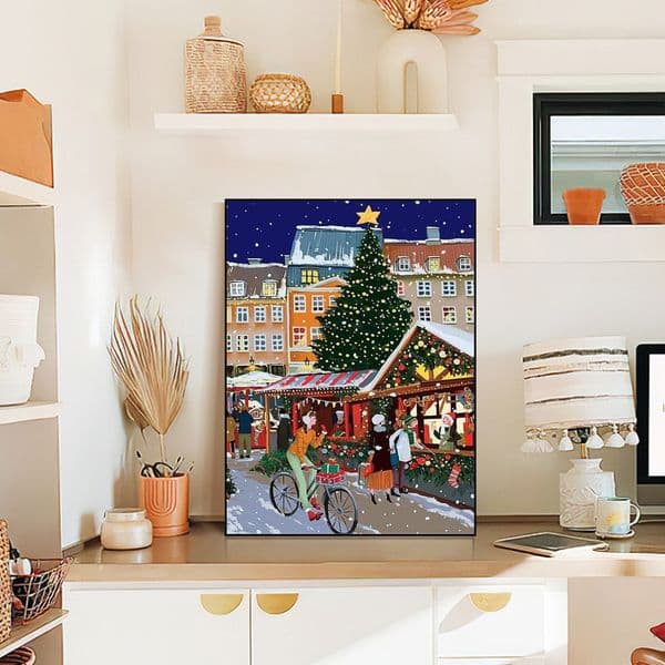 5D Diy Christmas Landscape Diamond Painting Street Snow Scene Art Full Rhinestone Mosaic Embroidery Cross Stitch Kit Home Decor