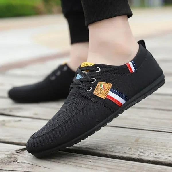 Men Casual Shoes Lace-up Canvas Work Shoes Outdoor Breathable Casual Sneakers Non-Slip Man Hiking Footwear Summer Versatile 250225BJ