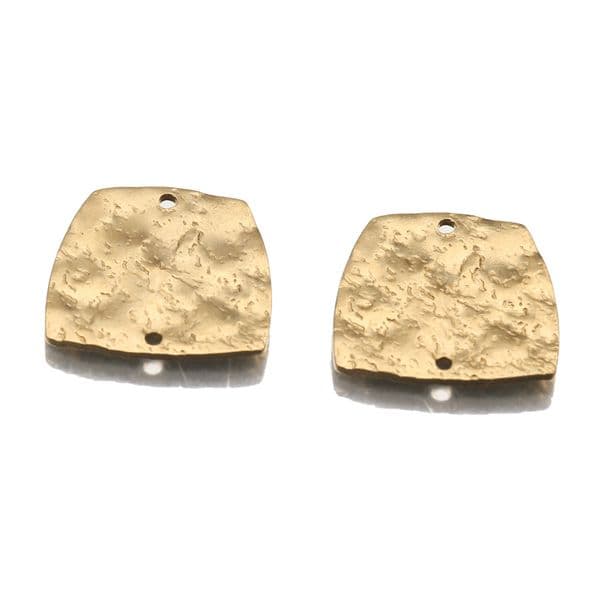 20Pcs/Lot Brass Geometric Charms Hammered Pendant 2 Holes Connectors Diy Earrings Exotic Accessories for Jewelry Bracelet Making