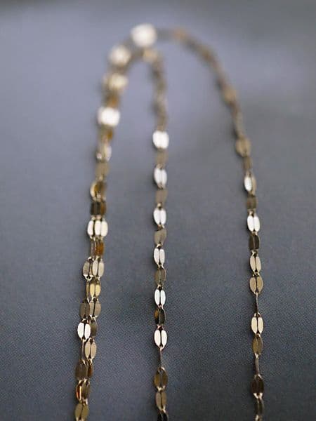 GOLDtutu 14K Real Gold Long Necklaces, Japanese Design, Exquisite Shining Lips, Kiss Word, Plain Jewelry, kj478