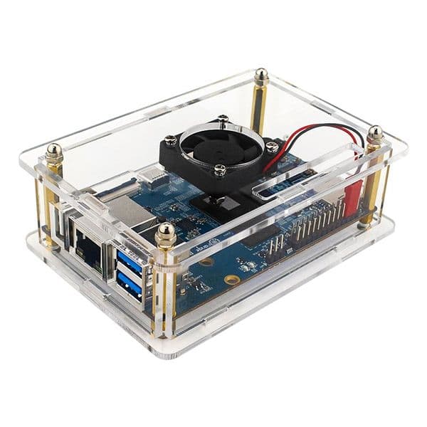 Orange Pi 5 Acrylic Case Transparent Enclosure Optional Copper Aluminum Heat Sinks Active Cooling Fan Power Supply for OPI 5