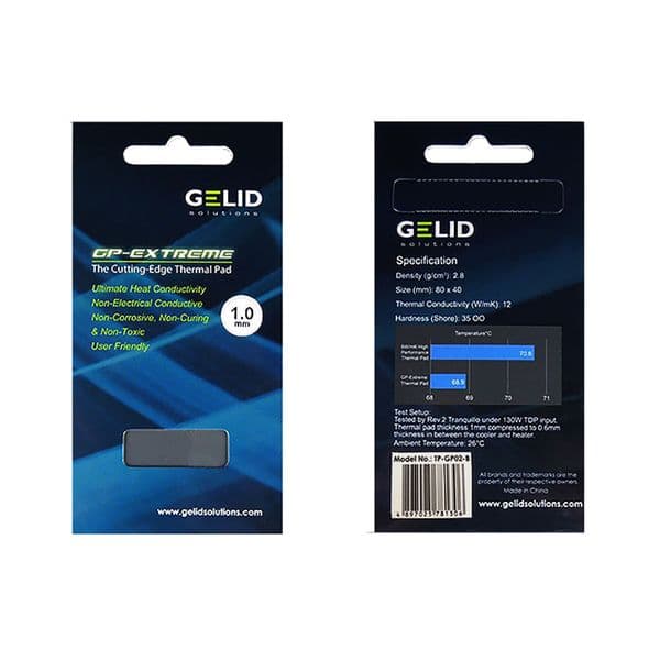GELID 80X40 120X120 0.5 1.0 1.5 2.0 3.0mm PC CPU GPU Heatsink Cooling North and South Bridge Video card Thermal Pad 12W/mk