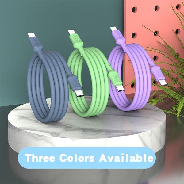 KEYSION 8mm Type C To Type C Cable 60W PD Fast Charging Cable Data Charge USB C Charger For Xiaomi Samsung Macbook iPad Pro Cord