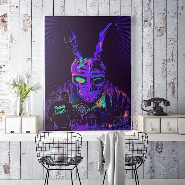 Horror Movie Donnie Darko Art Prints, Frank Horror Wall Picture, Haunted House Pub Club Decor Wall Stickers, Vintage Art Poster