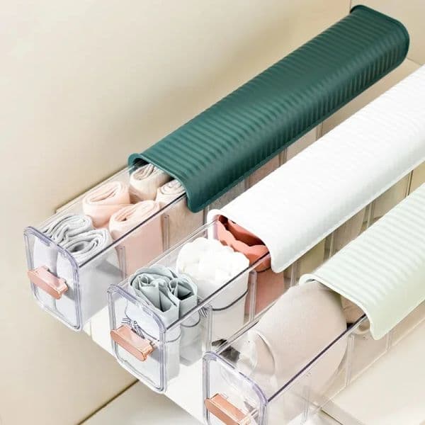 Wall-mounted Underwear Sock Storage Box Bra Garments Holder Bin Easy To Find Space-saving Adjustable Bedroom Storage Organizer
