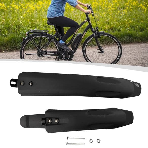 1 Pair Bicycle Fenders 14-18 Inch Electric Scooter Engineering Mudguard Plastic Accessories Black Cycling Durable