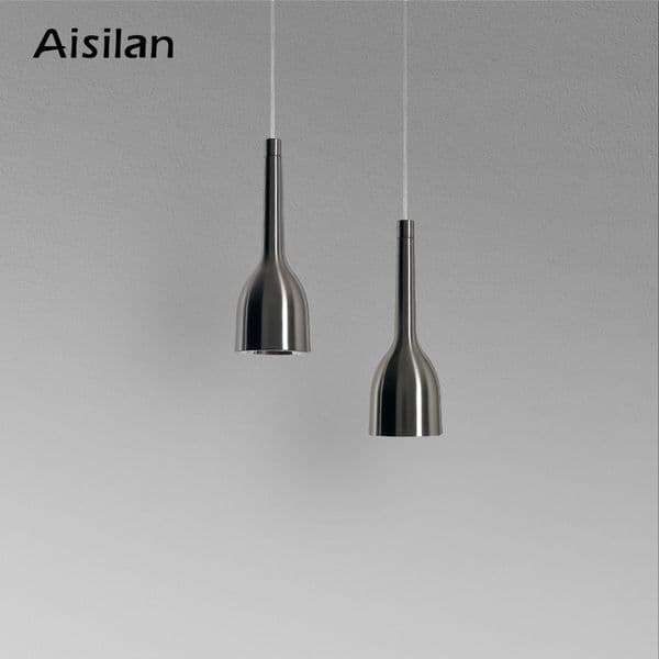 Aisilan LED Anti-glare Pendant Light 7W CRI 97 Nordic Style Nickel Brushed Ceiling Hanging Spotlight for Dining Room Cafe Bar