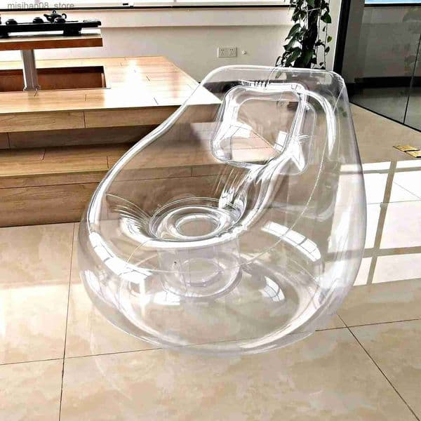 Other Furniture Transparent Inflatable Couch Chair Sofa Camping Furniture Blow Up Couch Bean Bag Lazy Sofa Chair for Home/Office/Outdoor/Travel Q240625