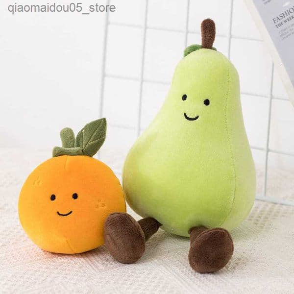 Plush Dolls Cute Face Vegetable Eggplant Plushie Doll Stuffed Soft Fruit Pear Peach Tangerinr Banana Baby Appease Toy for Kids Birthday Gift 230603 Q240625