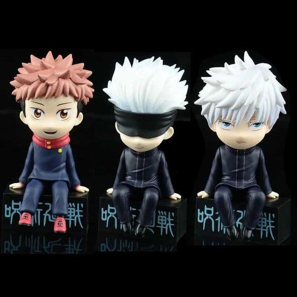 11cm Jujutsu Kaisen Anime Figure Q Version Sitting Satoru Gojo Action Figure Itadori Yuji Figurine Car Ornaments Model Doll Toys