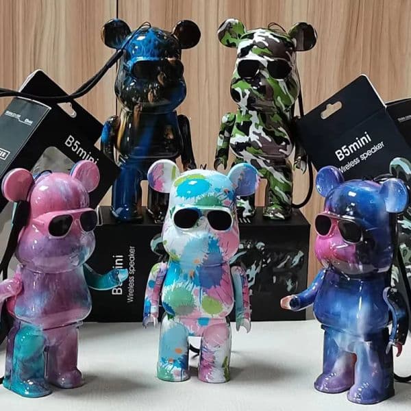 Portable Speaker B5 Mini Graffiti Bear Wireless Bluetooth Speaker 5.0 USB Brand Violence Painting Home Furnishing Stereo Desktop Portable Speakers