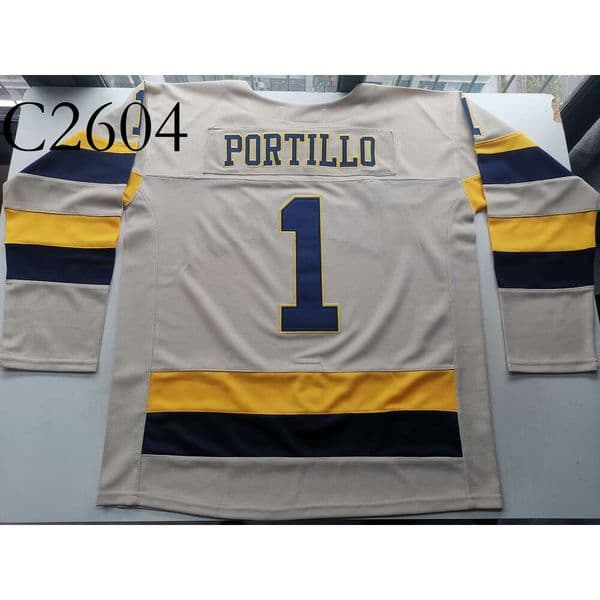 c26 Hockey jerseys Physical photos Erik Portillo Men Youth Women High School Size S-6XL or any name and number jersey