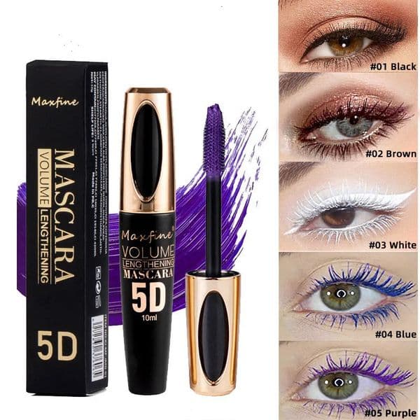 Colorful 5D Volume Mascara Lasting Styling Waterproof Quick Dry Blue Purple Curling Lengthen Long Eyelash Silk Extension Cream o240625