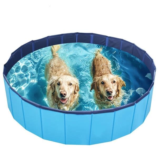 Foldable Dog Swimming Pool Kid Ball Pool Indoor Outdoor Summer Cool Bath Wash Bathtub 80-160CM Diameter Portable Pet Bathing Tub 240624