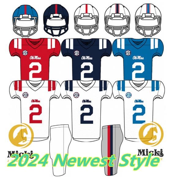 Walker Howard Princely Umanmielen Caden Preiskorn Ole Miss Football Jersey 9 Tre Harris III 5 Zakhari Franklin Jordaun Watkins Caden Davis Ole Miss Rebels Jerseys