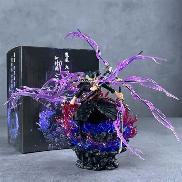 2026 New Toy Figures 24Cm One Piece Roronoa Zoro Anime Figure Gk Three Heads And Six Arms Nine Knives Flow Ashura PVC Action Figurine Model Toys Doll