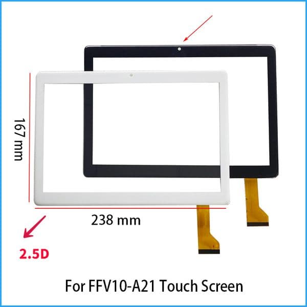 2.5D New 10.1 inch Compatible P/N FFV10-A21 Tablet PC Capacitive Touch Screen Digitizer Sensor Glass Panel FFV10-A2 238*167 mm