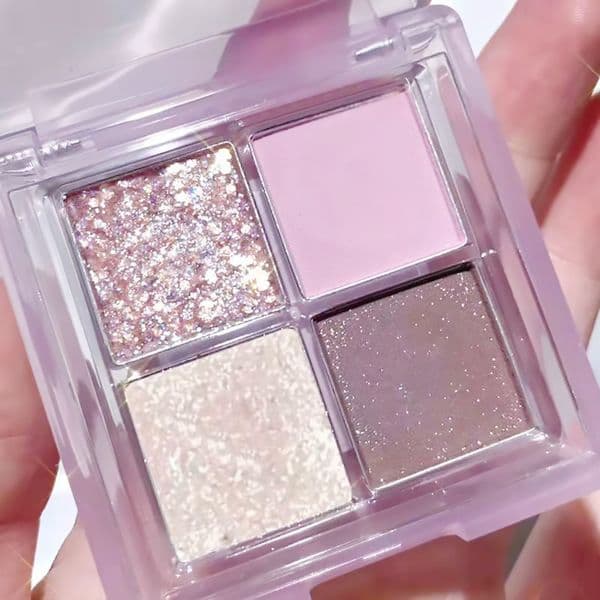 1/2Pcs 4-Colors Versatile Shimmery Eyeshadow Palette Matte Pearlescent Eyeshadow Plate Highly Pigmented Lasting Color Rendering