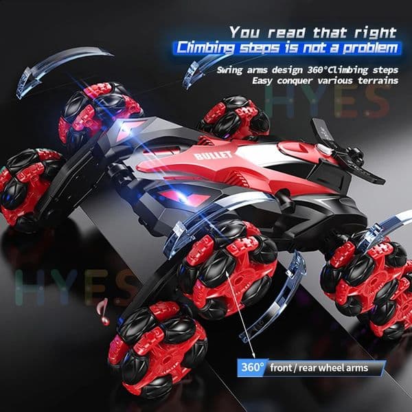 New Eight Wheels RC Car Toys 2.4G Trendy Spray Twisting Flips Watch Remote Control Drift Stunt Car Toy Gifts For Children Adults