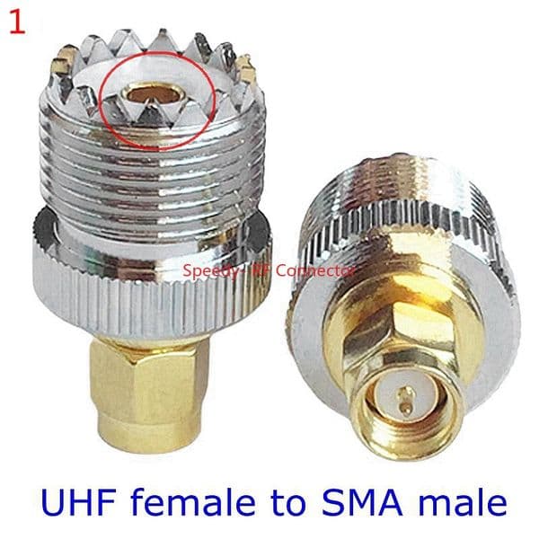 1Pcs UHF SO239 PL259 To SMA Male Plug Female Jack Connector UHF To SMA 4hole Flange Adapter RF Fast Delivery Copper Brass