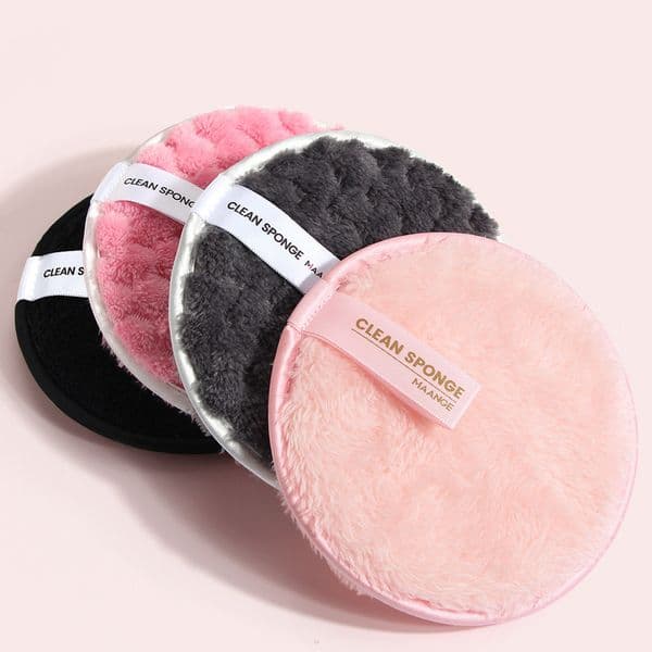 Double-Sided Reusable Facial Cleansing Sponge Soft Microfiber Reusable Remover Pads Wipes Microfiber Make Up