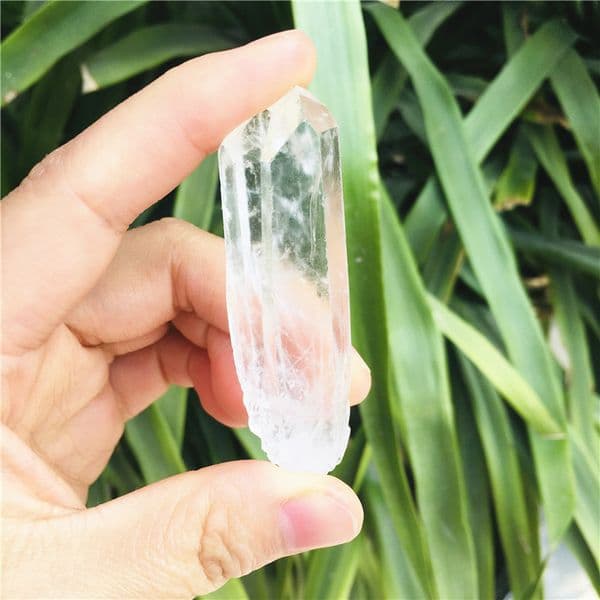 Natural two-ended Lemurian seed quartz crystal point energy healing home decor