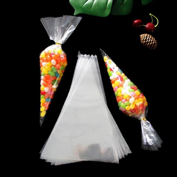 LBSISI Life Transparent Candy Bag Cellophane Bag For Popcorn Snack Baking Packaging Wedding Christmas Party Plastic Pouch Decor