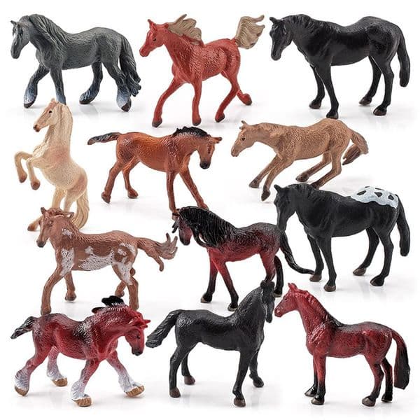 Mini Simulated Static Horse Figures Realistic Pony Toy Animal Horse Club For Kids Cake Topper Ornaments Home Desktop Decoration
