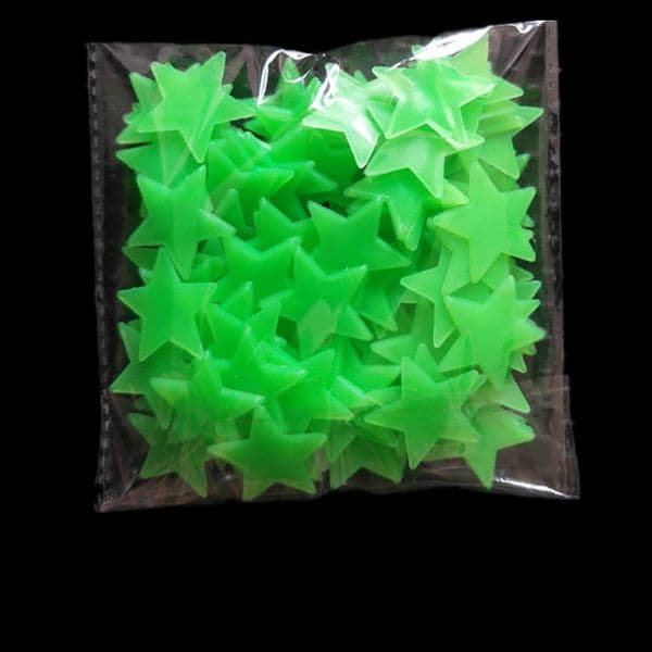 Ceiling Glow Luminous Kids Decor Fluorescent 100Pcs 3D Home Stars Wall Rooms Stickers Bedroom Dark Baby