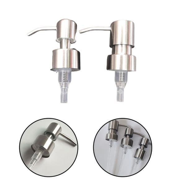 DIY Soap Dispenser Pump Soap Bottle Head Replacement Soap Pump Stainless-Steel Liquid Soap Pump Head Dispenser Nozzle