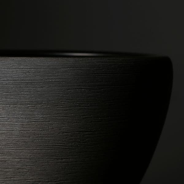 Solid Pure Black Ceramic Planter Pot Rough Matte Stone Color Fish Lotus Tank Large Bowl Porcelain Pot Plant Pot for Tree Flower
