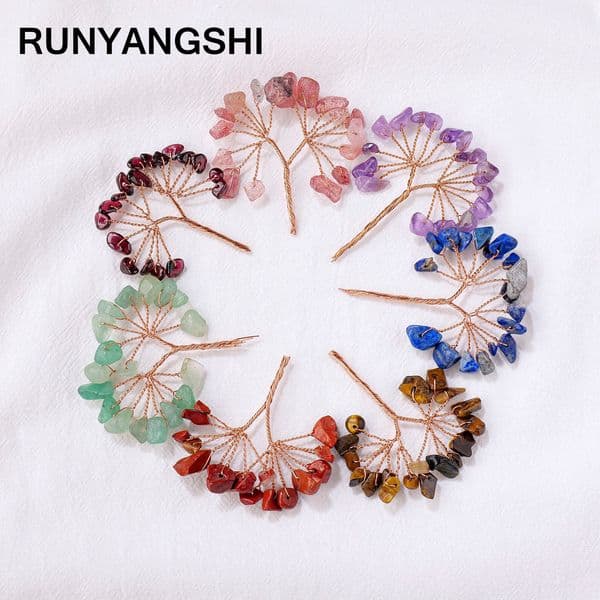 1PC Mini Size Natural Crystal Tree DIY Healing Rose Quartz Gemstone Handmade Semi-finished Jewelry Accessories Production