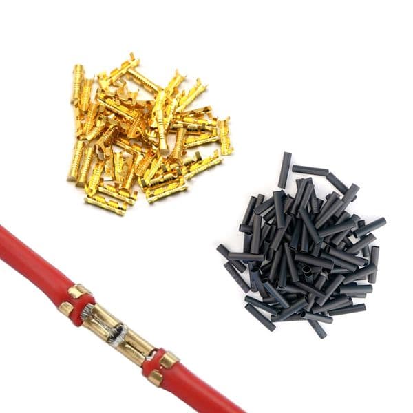 453 U-shaped Terminal Tab Cold Inserts Connectors Small Teeth Fascia 0.3-1.5mm2 with Heat Shrinkable Tube Car Accessories