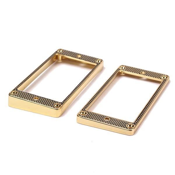 2pcs Metal Electric Guitar Pickup Humbucker Flat Base Mounting Ring Frame Musical Instrument Accessory GB301E Black