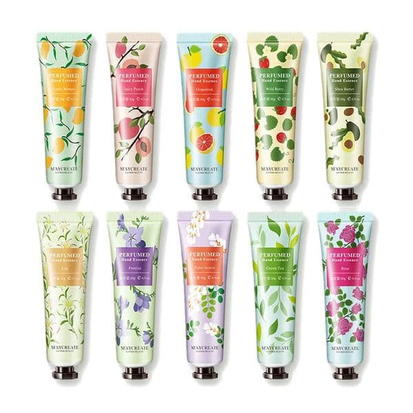 10pcs Fruity Flowery Hand Cream Moisturizing Brightening Anti Chap Repairing Hands Care Beauty Skincare Hand Creams Sets 240629