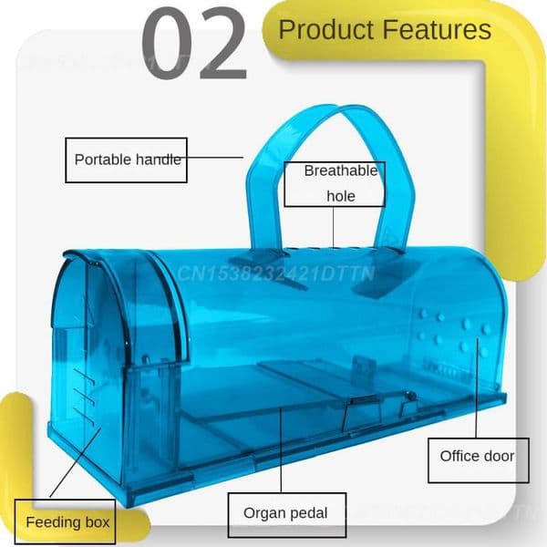 Rat Trap Small Household Rat Cage Pest Control Mousetrap Plastic Transparent Material Multiple Colors