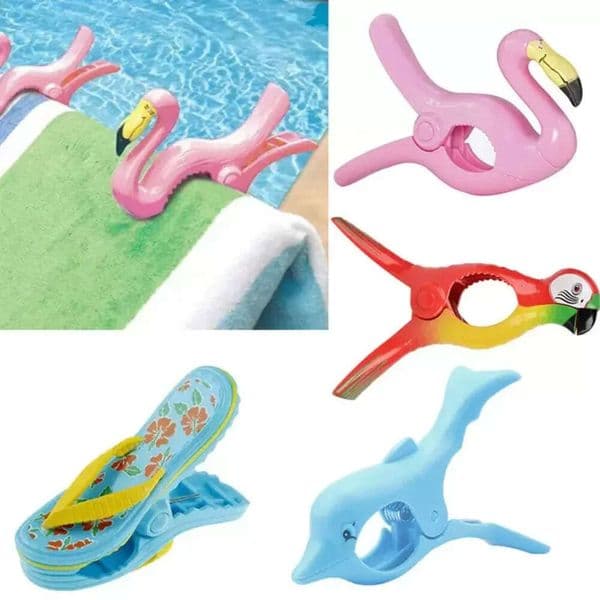 Cute Large Summer Clip Hook Animal Fruit Shaped Beach Towel Clamp To Prevent The Wind Plastic Pegs Clothes Pin Clips 0628