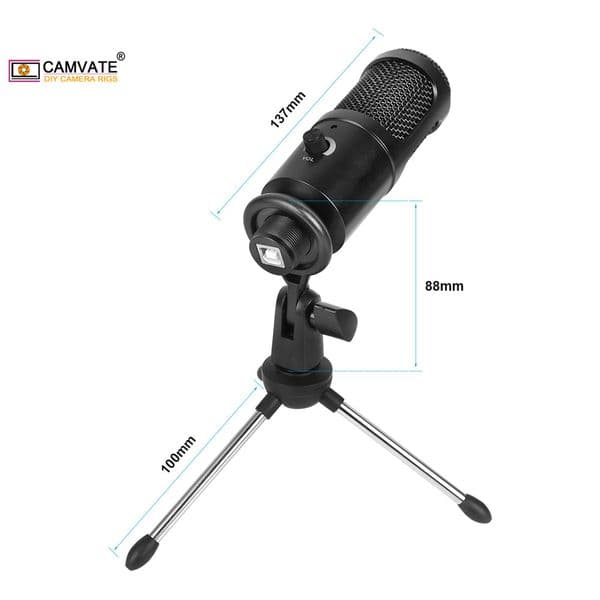 CAMVATE Professional USB Condenser Microphones With Tripod Stand For PC Laptop Gaming Singing Streaming Recording Studio YouTub