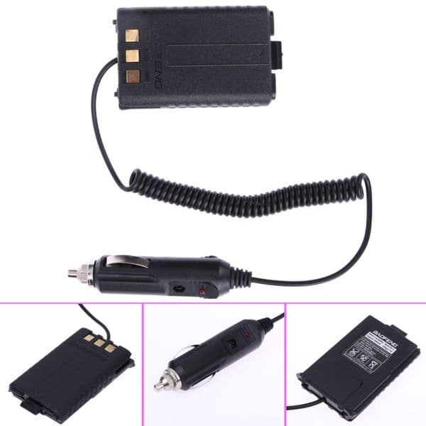 12V Car Charger Battery Eliminator for Baofeng Dual Band Two-way Radio UV5R 5RA 5RE Walkie Talkie Accessories Car Battery Charge
