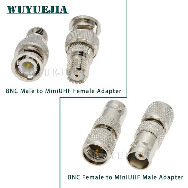 1Pcs SL16 Mini UHF S0239 PL259 To BNC Male Plug&Female Jack Straight Connector Mini UHF To BNC Coax Adapters Brass Nickel Plated