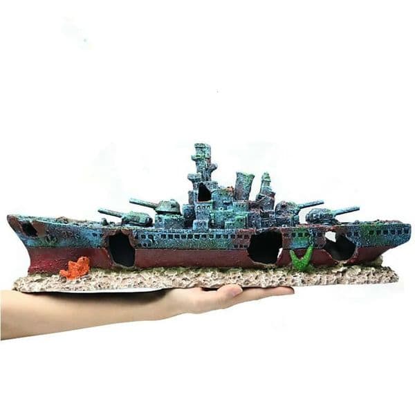 Resin Aquarium Decorations Lost Wrecked Boat Ship Aquarium Decoration Ornament Wreck Tank Accessories Dropship 240624