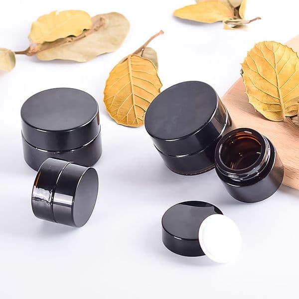 5g/10g/20g/30g/50g Amber Brown Glass Cosmetic Jar Pot Face Cream Bottles Lip Balm Sample Vials Makeup Skin care Tools Containers
