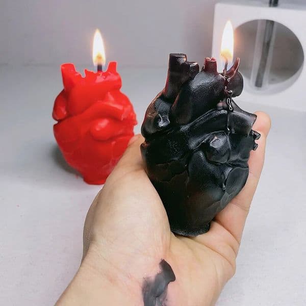 Creative diy human heart body candles partyies holiday gift scented candles witchcraft candle colorful candles home decoration